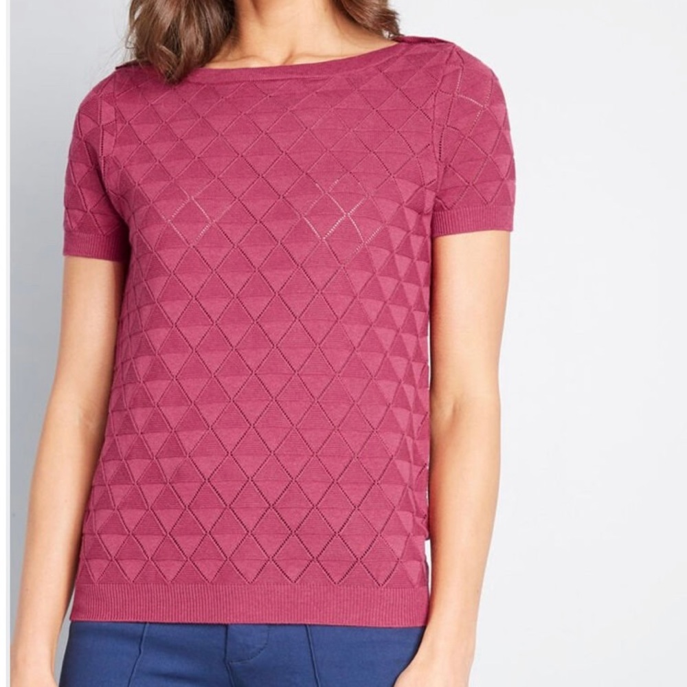 ModCloth Triangle-knit Short Sleeve Sweater, 3X